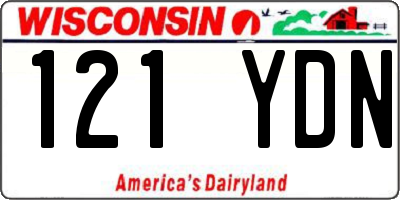 WI license plate 121YDN