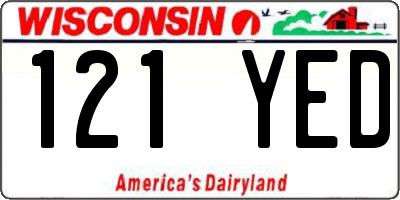 WI license plate 121YED