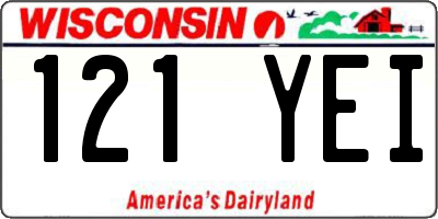 WI license plate 121YEI
