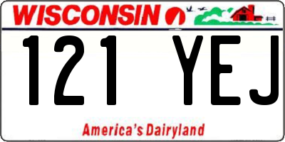 WI license plate 121YEJ