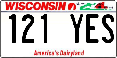 WI license plate 121YES