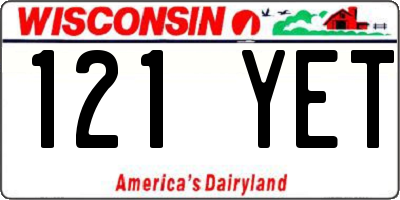 WI license plate 121YET