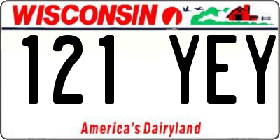 WI license plate 121YEY