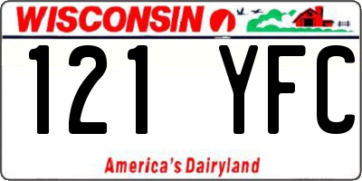 WI license plate 121YFC