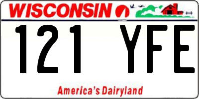 WI license plate 121YFE