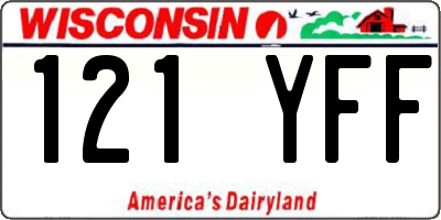 WI license plate 121YFF