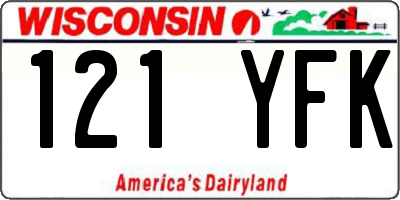 WI license plate 121YFK