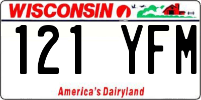 WI license plate 121YFM