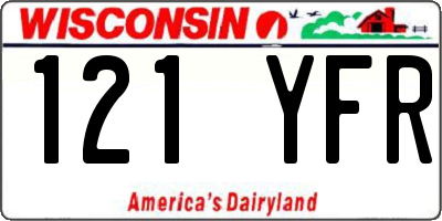 WI license plate 121YFR