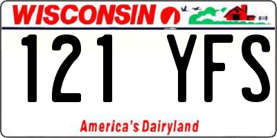 WI license plate 121YFS