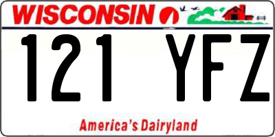 WI license plate 121YFZ