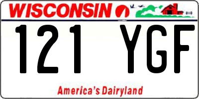 WI license plate 121YGF