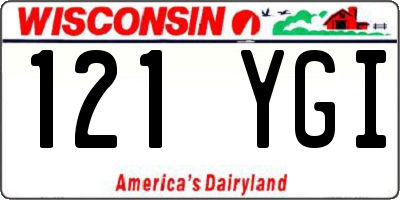 WI license plate 121YGI