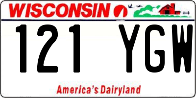 WI license plate 121YGW