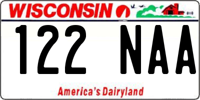 WI license plate 122NAA