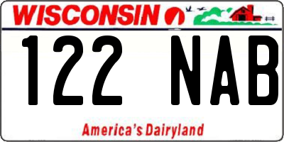 WI license plate 122NAB