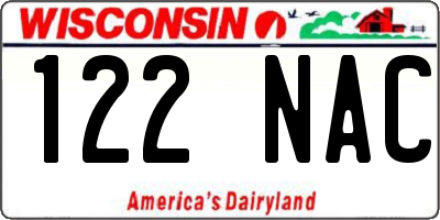 WI license plate 122NAC