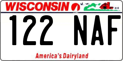WI license plate 122NAF