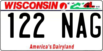 WI license plate 122NAG
