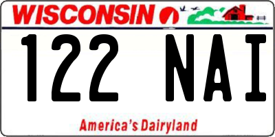 WI license plate 122NAI