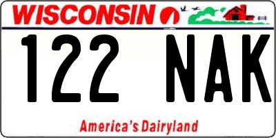 WI license plate 122NAK