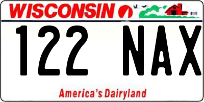 WI license plate 122NAX