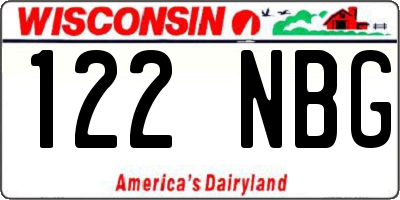 WI license plate 122NBG