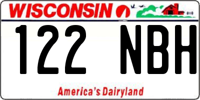 WI license plate 122NBH