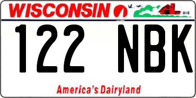 WI license plate 122NBK