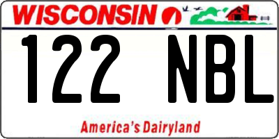 WI license plate 122NBL
