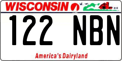 WI license plate 122NBN
