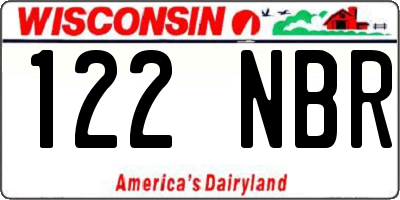 WI license plate 122NBR