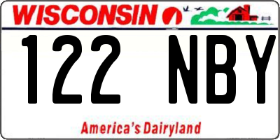 WI license plate 122NBY