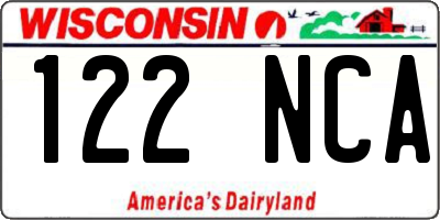 WI license plate 122NCA