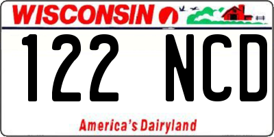 WI license plate 122NCD