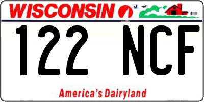 WI license plate 122NCF