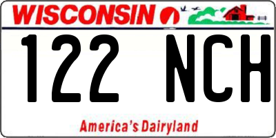 WI license plate 122NCH