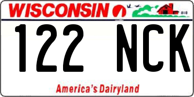 WI license plate 122NCK