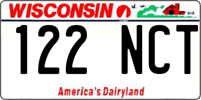 WI license plate 122NCT
