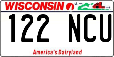 WI license plate 122NCU