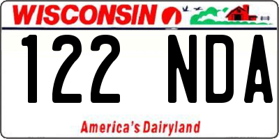 WI license plate 122NDA
