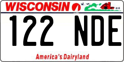 WI license plate 122NDE
