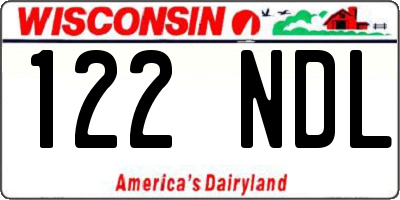 WI license plate 122NDL