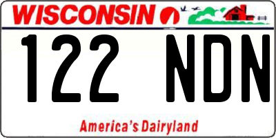 WI license plate 122NDN