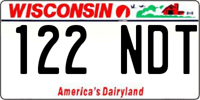 WI license plate 122NDT