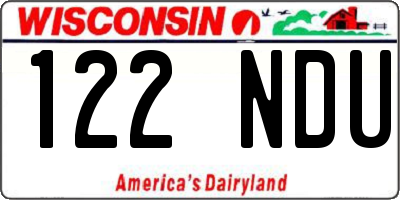 WI license plate 122NDU