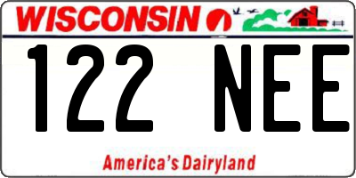 WI license plate 122NEE