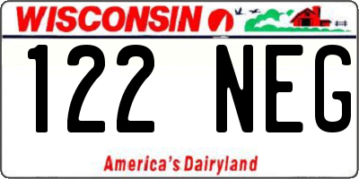WI license plate 122NEG