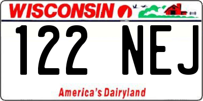 WI license plate 122NEJ