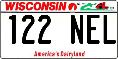 WI license plate 122NEL